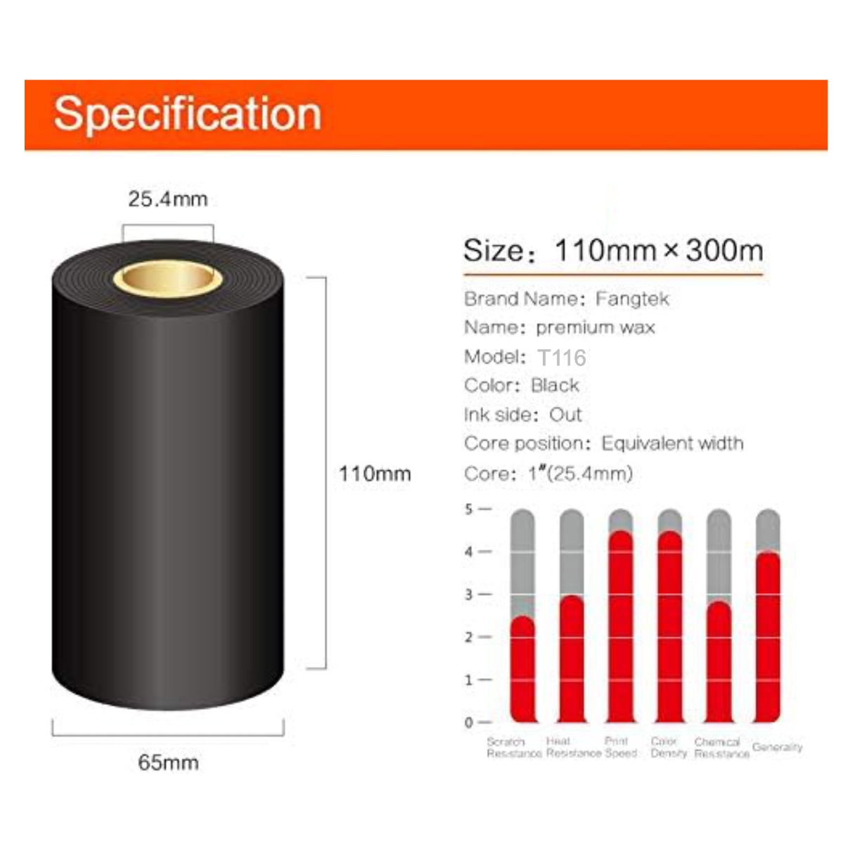 Miniatura 4 de Cinta transferencia térmica 110mm x 300m